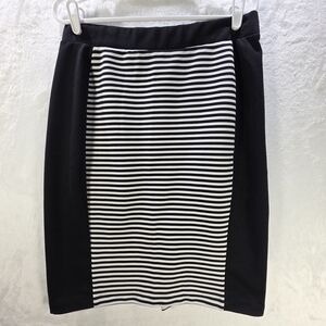 Womens Attention Black and White Striped Pencil Skirt Size XL